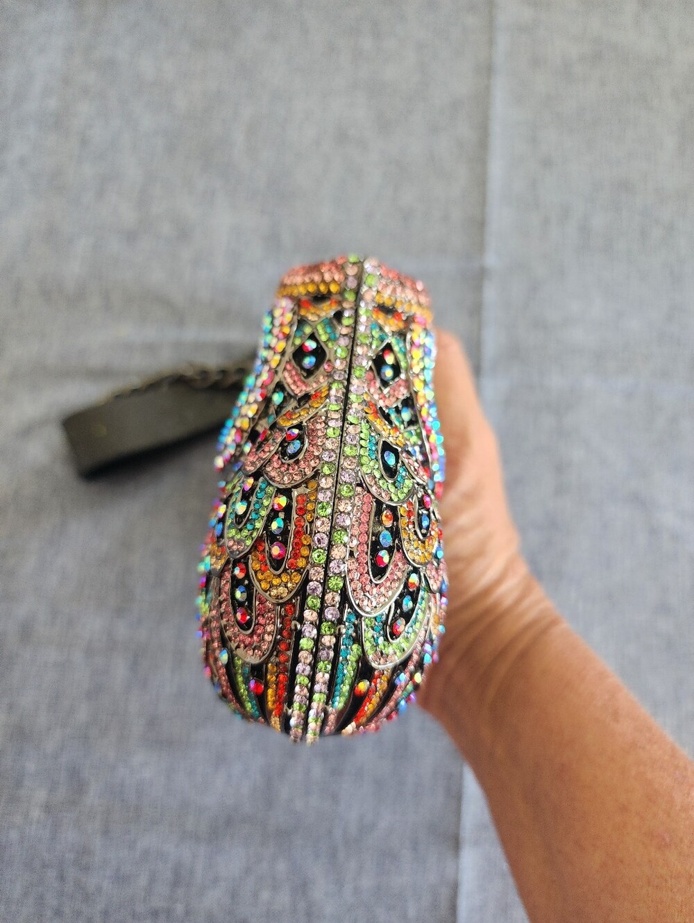 Natasha Couture Rhinestone Crysral Owl Evening Clutch - Multicolor EXCELLENT CON - Picture 5 of 8